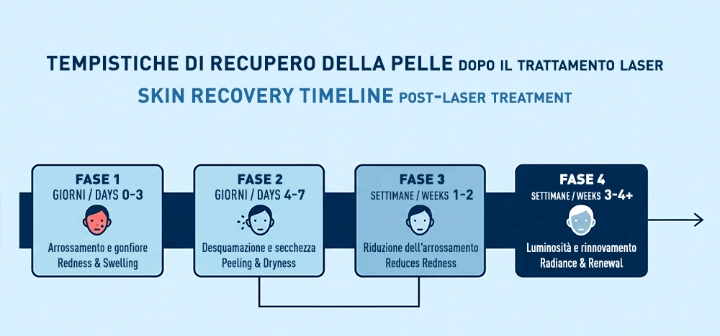 Outline of the 4 phases of the post-laser protocol to prevent PIH, from the acute phase to maintenance